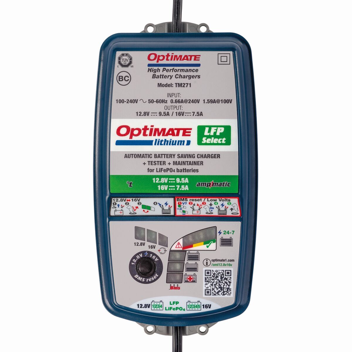 Optimate Lithium Select LFP 4S 5S Ampmatic Battery Charger Optimiser